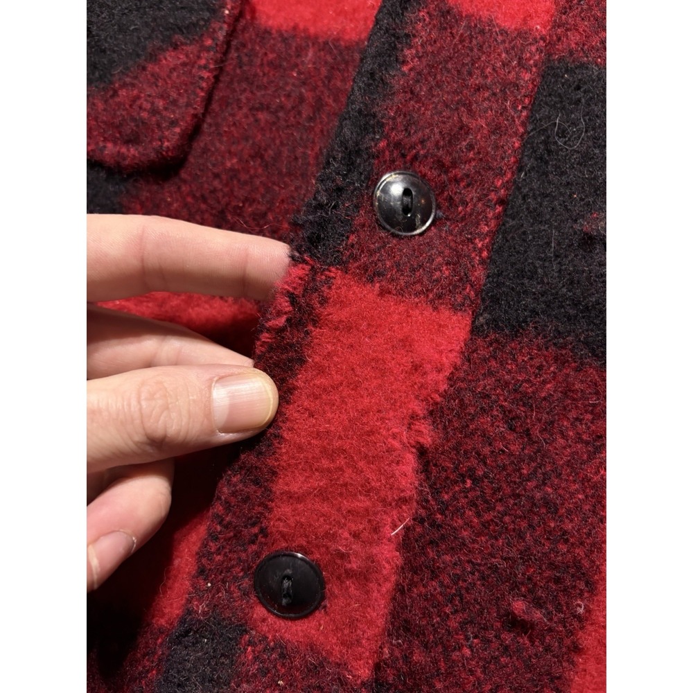 Vintage 70s Abercrombie & Fitch Chippewa Wool Shirt Jacket Buffalo Plaid Men's M - Picture 8 of 16